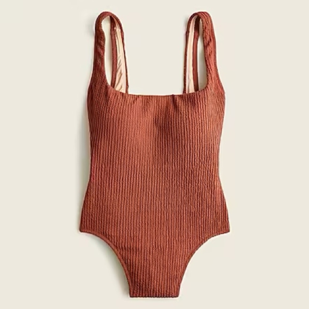 J Crew Textured Square Neck One Piece Swimsuit - NWT